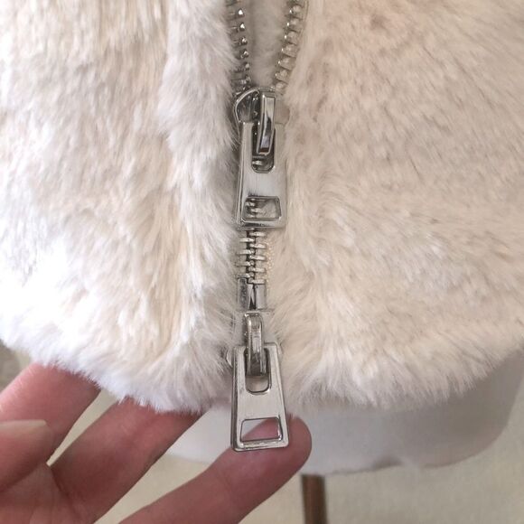 Topshop Lily Faux Fur Biker Jacket Size 12 - Picture 8 of 10